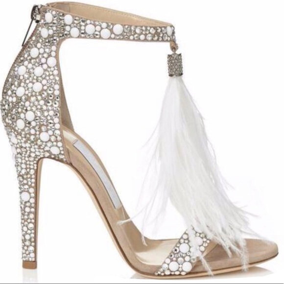 Feather and crystal embellished heels New! Free shipping:) - Picture 2 of 10